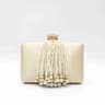 Women Satin Evening Clutch Bag With Pearl Tassels And Rhinestone Buckle 2