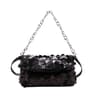 Womens Sequined Shoulder Bag With Circular Chain Handle And Tassel Detail 0