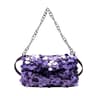 Womens Sequined Shoulder Bag With Circular Chain Handle And Tassel Detail 1