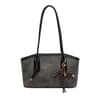 Womens PU Leather Tote Bag With Zipper Closure And Interior Pocket 2