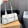 Womens Glossy Leather Baguette Shoulder Bag With Bow Detail And Top Handles 3