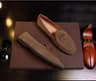 Unisex Suede Leather Bow Loafers Classic SlipOn Flat Dress Shoes 2
