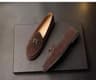 Unisex Suede Leather Bow Loafers Classic SlipOn Flat Dress Shoes 4