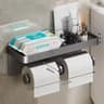 Stainless Alloy NoDrill WallMounted Toilet Paper  Tissue Holder Rack 7