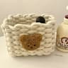 Handmade Cotton Rope Storage Basket Little Bear  Cute Desktop Organizer For Cosmetics Sundries EcoF 18