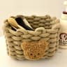 Handmade Cotton Rope Storage Basket Little Bear  Cute Desktop Organizer For Cosmetics Sundries EcoF 17