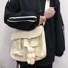 Womens Large Canvas Crossbody Bag  Harajuku Style Shoulder Bag Youth Fashion School  Everyday AllMa 10