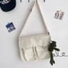 Womens Large Canvas Crossbody Bag  Harajuku Style Shoulder Bag Youth Fashion School  Everyday AllMa 11