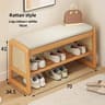 Teng Solid Wood Woven Shoe Bench  MultiLayer Entryway Shoe Changing Stool With Storage 8