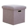 Folding Storage Ottoman Cube  Collapsible Footrest Stool With Padded Lid For Living Room  Dorm 12