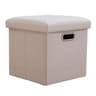 Folding Storage Ottoman Cube  Collapsible Footrest Stool With Padded Lid For Living Room  Dorm 13
