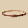 Womens Skinny PU Leather Belt With Vintage Buckle  Thin Dress Waist Belt For Ladies 7