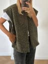 Dongdaemun Elegant DoubleSided Wool Vest  Korean VNeck HandSewn Womens Outerwear Jacket 5