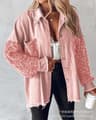 Sequin Colorblock Shacket Jacket  Womens Contrast ButtonUp Raw Hem High Street Coat 11