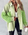 Sequin Colorblock Shacket Jacket  Womens Contrast ButtonUp Raw Hem High Street Coat 18