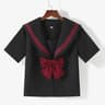 Womens Black Japanese JK Sailor School Uniform Set  Classic Anime Cosplay Student Outfit With Pleat 8