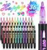 Double Line Metallic Outline Highlighter Pens Set  Magic Glitter Drawing Markers For Creative Art   8