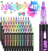 Double Line Metallic Outline Highlighter Pens Set  Magic Glitter Drawing Markers For Creative Art   9
