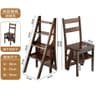Solid Wood Folding Ladder Chair Stool  2in1 Step Ladder  Seat For Home Use 9