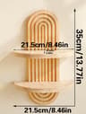 Boho Geometric Wooden Wall Shelves  Natural Wood Floating Display Shelves For Plants  Home Decor 10