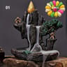 Mountain Waterfall Backflow Incense Burner Set  Resin Aromatherapy Fountain With 60 Cones 6