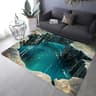 3D Desert Crack Fire Water Area Rug  NonSlip Washable Flannel Floor Mat For Living Room  Bedroom 9