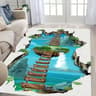 3D Desert Crack Fire Water Area Rug  NonSlip Washable Flannel Floor Mat For Living Room  Bedroom 12