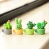 4Piece Mini Resin Succulent Cactus Set  Realistic Bonsai Plant Decor For Desk Car  Home Styling 7