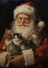 Classic Christmas Canvas Wall Art  Santa Claus  Christmas Tree Holiday Home Decor Poster 6