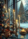 Classic Christmas Canvas Wall Art  Santa Claus  Christmas Tree Holiday Home Decor Poster 16