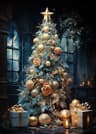 Classic Christmas Canvas Wall Art  Santa Claus  Christmas Tree Holiday Home Decor Poster 24