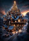 Classic Christmas Canvas Wall Art  Santa Claus  Christmas Tree Holiday Home Decor Poster 25