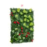 Artificial Grass Wall Panel With Flowers  Decorative Privacy Hedge Screen  Greenery Backdrop 6