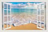 3D Beach Window View Wall Sticker  Ocean Sky Landscape Peel  Stick PVC Wallpaper 9