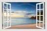 3D Beach Window View Wall Sticker  Ocean Sky Landscape Peel  Stick PVC Wallpaper 10