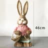 Straw Woven Easter Bunny Decor  18in Handmade Rabbit Garden  Home Ornament 7