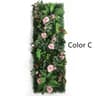 Artificial Rose Grass Wall Panel  16x47in Floral Lawn Decor With Straw Mat Backing 7