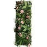 Artificial Rose Grass Wall Panel  16x47in Floral Lawn Decor With Straw Mat Backing 16