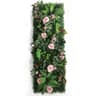 Artificial Rose Grass Wall Panel  16x47in Floral Lawn Decor With Straw Mat Backing 25