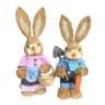 Straw Easter Bunny Figurine Set  14in Spring Rabbit Decor For Home  Garden 12