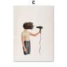 Laundry Girl Canvas Wall Art  Nordic Bathroom Poster Print Home Decor 7