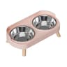 Elevated Stainless Steel Double Pet Bowl  AntiSlip Raised Feeder For Cats  Dogs 7