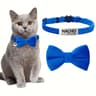 Personalized Cat Bow Tie Collar  Adjustable Nylon Pet Collar With Engraved ID Tag  Bell 7