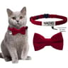 Personalized Cat Bow Tie Collar  Adjustable Nylon Pet Collar With Engraved ID Tag  Bell 11