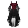 Womens Medieval Witch Dress  Plus Size Gothic Halloween Costume With Cold Shoulder Butterfly Sleeve 13