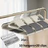 30pcs Velvet Hanger Set  10 HeavyDuty AntiSlip Clothes Hangers  20 Clips For Closet And Wardrobe Or 8