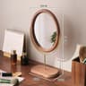 Wooden Oval Desktop Vanity Mirror  Retro Makeup Mirror For Bedroom Dorm Room Dresser  Tabletop Beau 9
