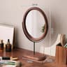 Wooden Oval Desktop Vanity Mirror  Retro Makeup Mirror For Bedroom Dorm Room Dresser  Tabletop Beau 6