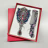 Retro Peacock Handheld Makeup Mirror  Portable Kirsite Vanity Mirror  Comb Set With Decorative Hand 6