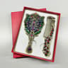 Retro Peacock Handheld Makeup Mirror  Portable Kirsite Vanity Mirror  Comb Set With Decorative Hand 8